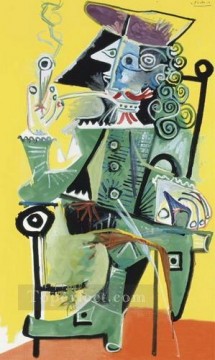 抽象的かつ装飾的 Painting - ムスケテール・ア・ラ・パイプ 3 1968 キュビスム